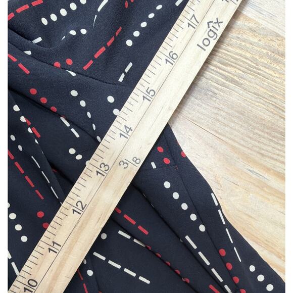 Express Womens Black Red Long Sleeve Wrap Dress Size 1/2 Y2K - Picture 5 of 6